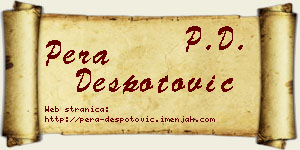 Pera Despotović vizit kartica